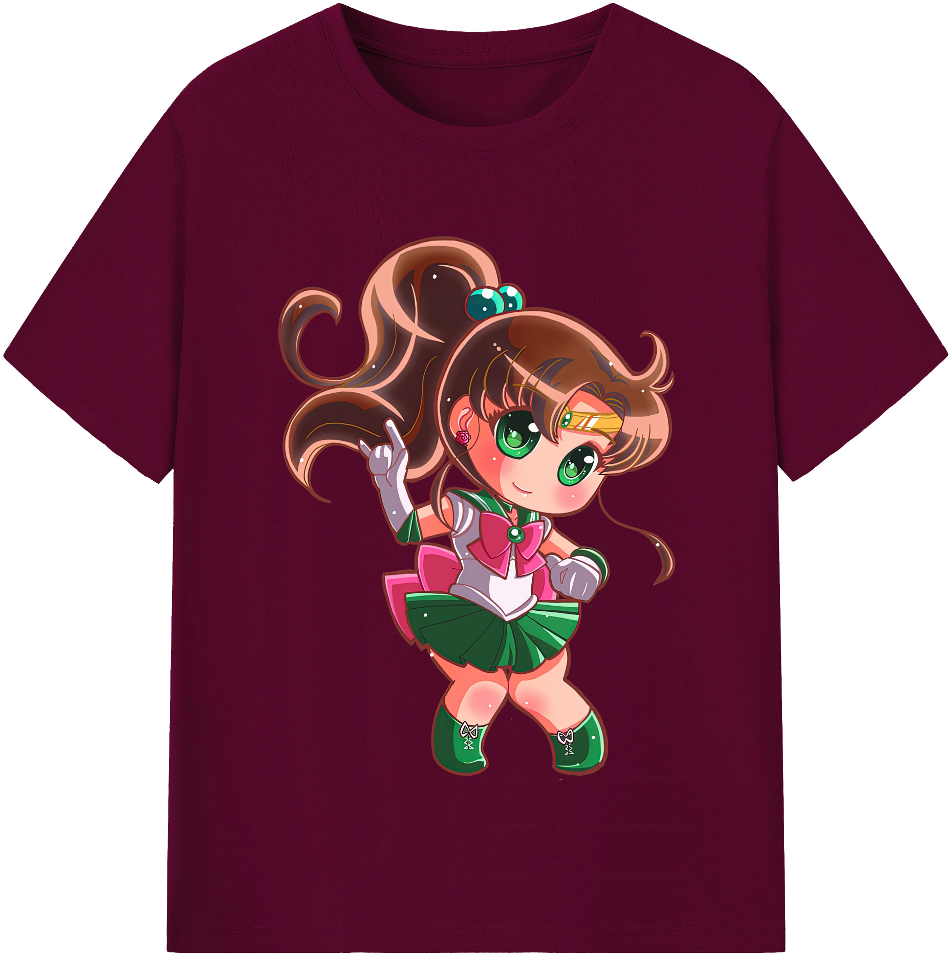 （画像用） 美少女戦士セーラームーン 木野 まこと きの まこと Sailor Moon Kino Makoto （セーラージュピター；Sailor Jupiter） レディースカジュアルプリントTシャツ（綿100％）